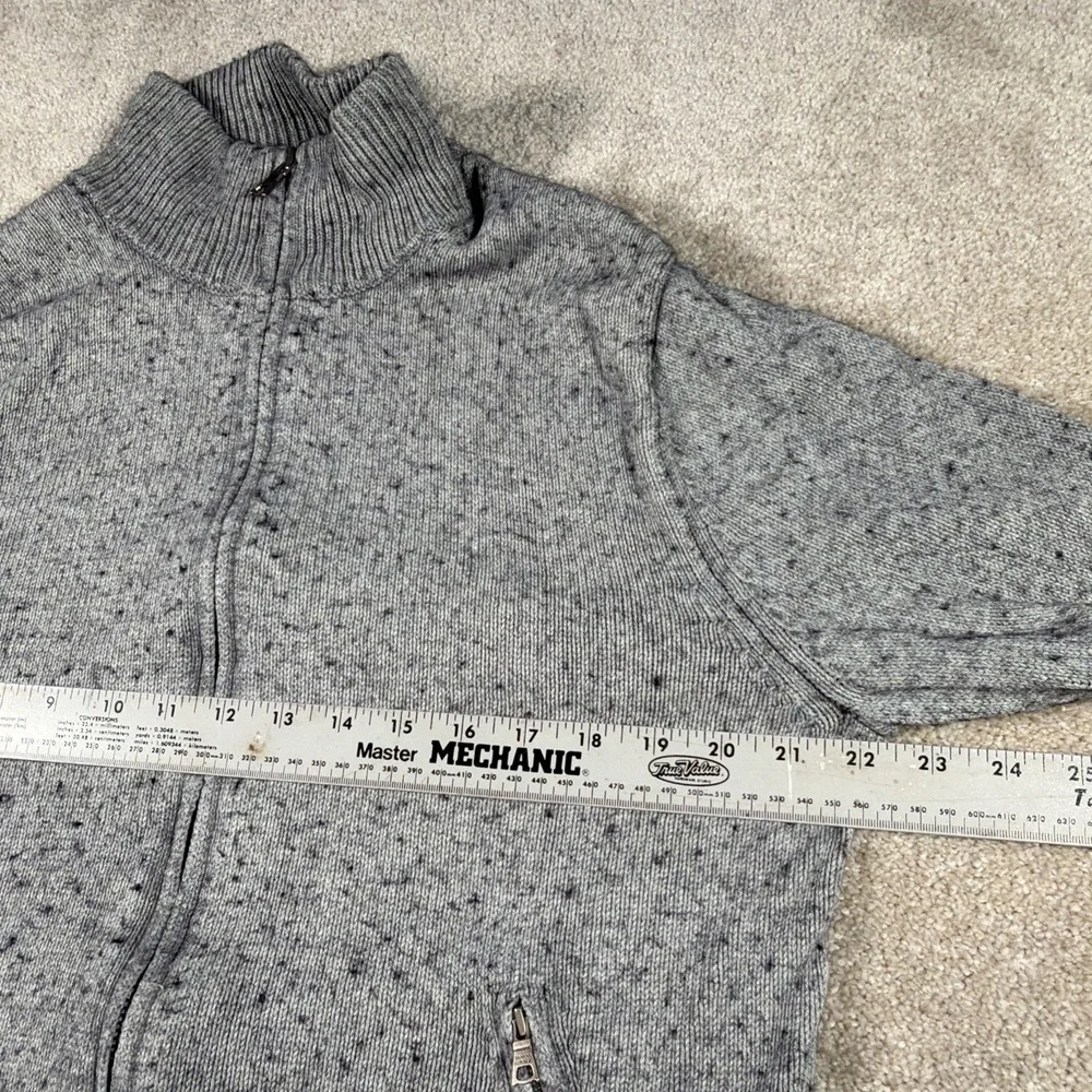 Banana Republic Mens Full Zip Sweater Cardigan Large‎ Silk Cashmere Gray Preppy